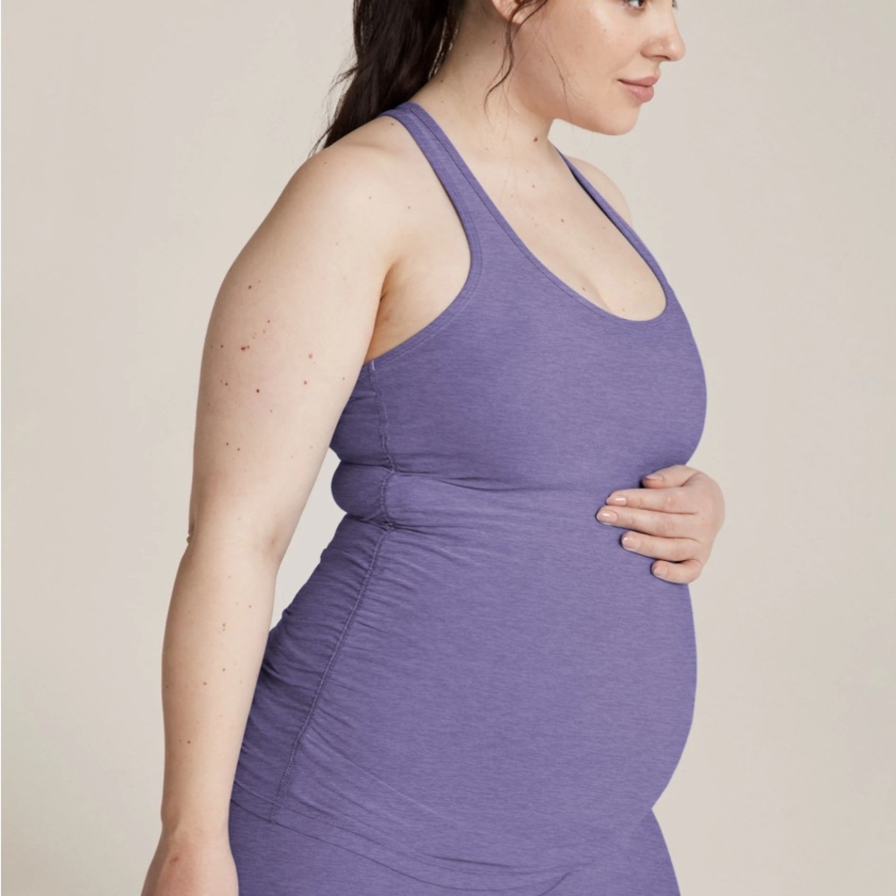 Beyond Yoga Maternity Tank Top Indigo Heather